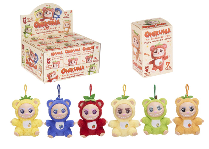 Onikuma Fruits peluche b/clip 13 cm  in b/box 6 ass …x72